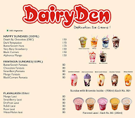 Dairy Den menu 1