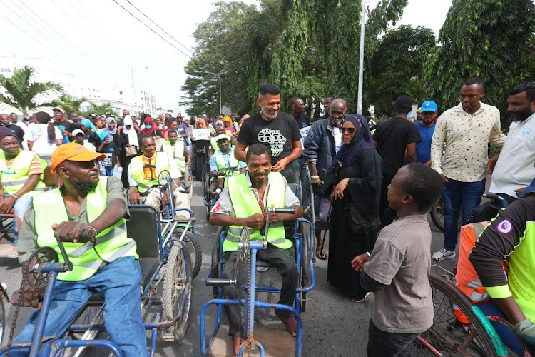 Mvita MP Abdulswamad Nassir during a walk to mark the International Day against Drug Abuse and Illicit Trafficking, in Mombasa, on June 26, 2022.