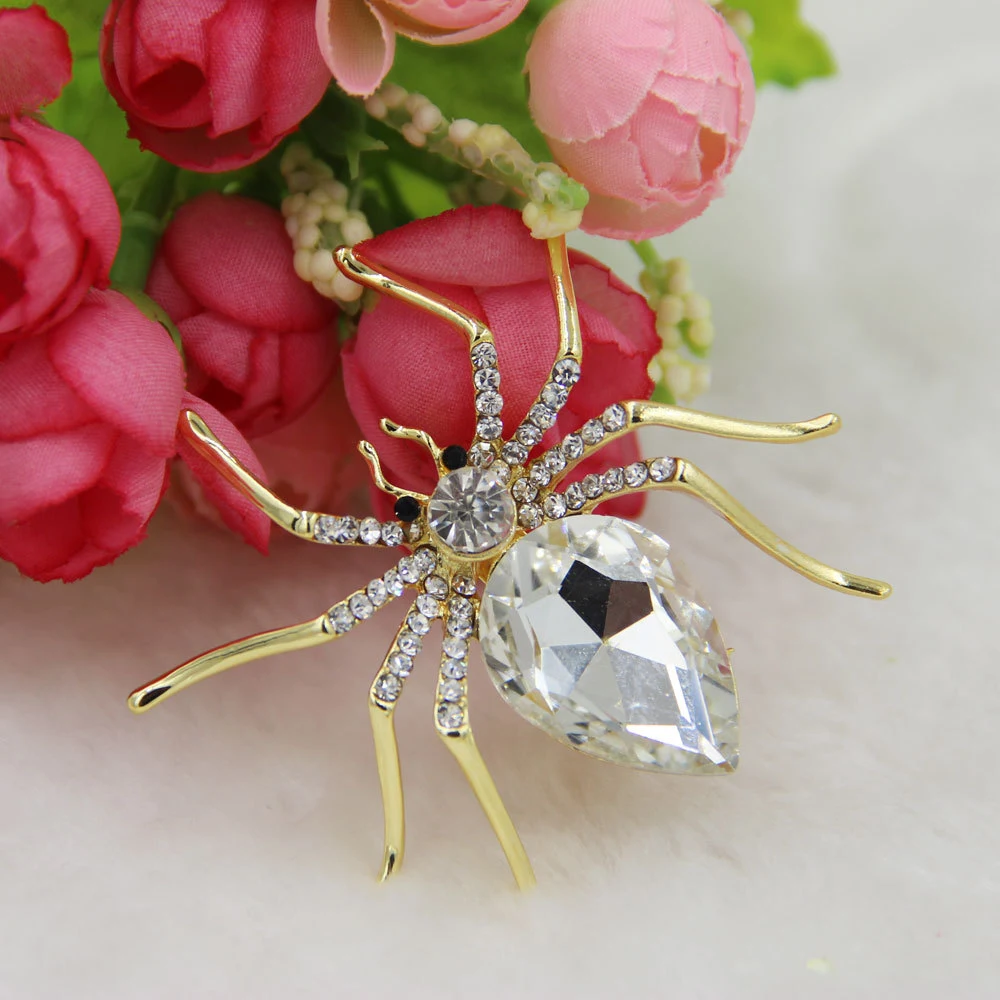 Title 5, Broche de aranha com diamantes de cristal brilh...