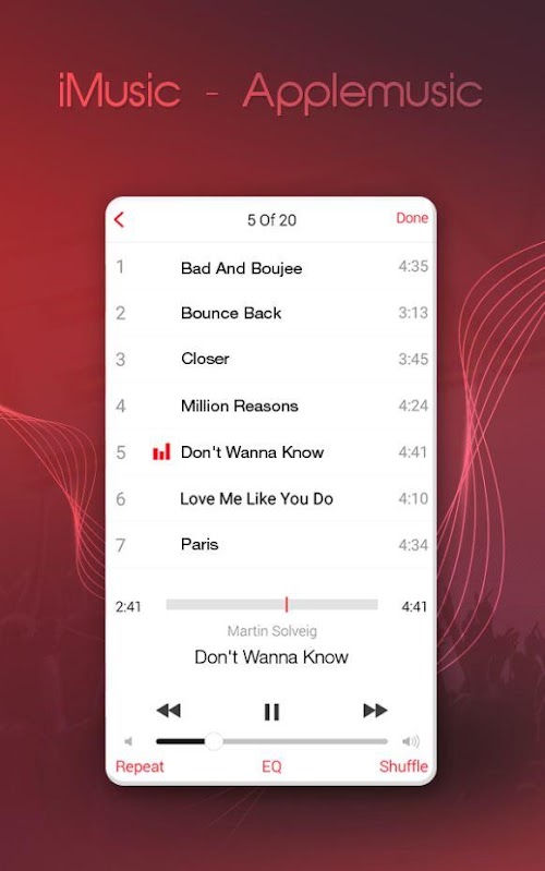 Android application iMusic OS 10 screenshort