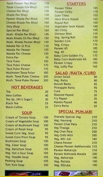 Swami Sharddha Hotel menu 