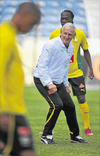 COUNTRY FIRST: Gordon Igesund with his players. Photo: Gallo Images