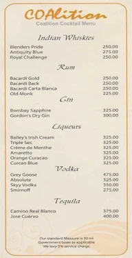 Coalition - Lutyens Hotel menu 6