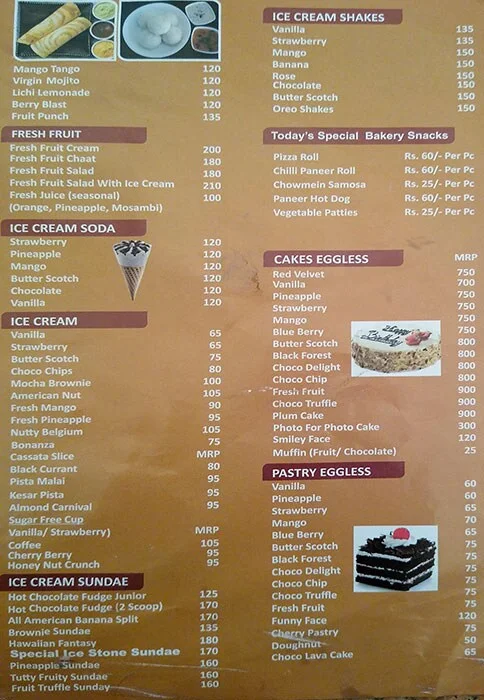 Shree Bhagatram menu 