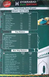 Hyderabadi Dum Biryani menu 1