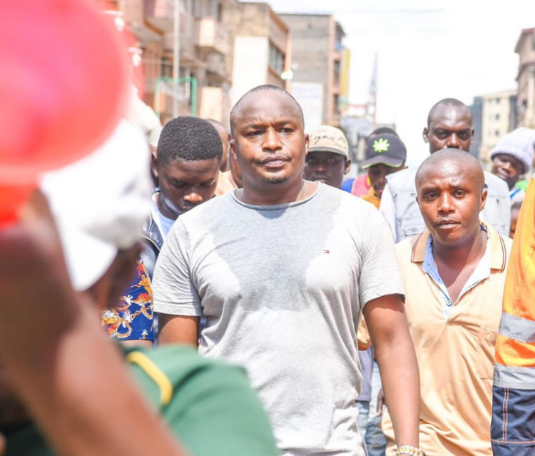 walking with his supporters