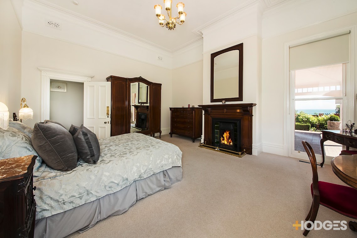 Main bedroom at 82 Esplanade, Brighton.