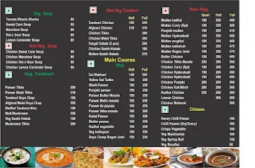 Kukkad Shukkad menu 