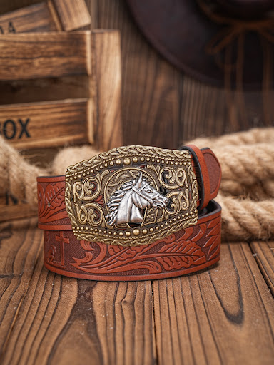 Title 7, Oyma Retro Western Kot Ceket Kişilik Kemer Erke...