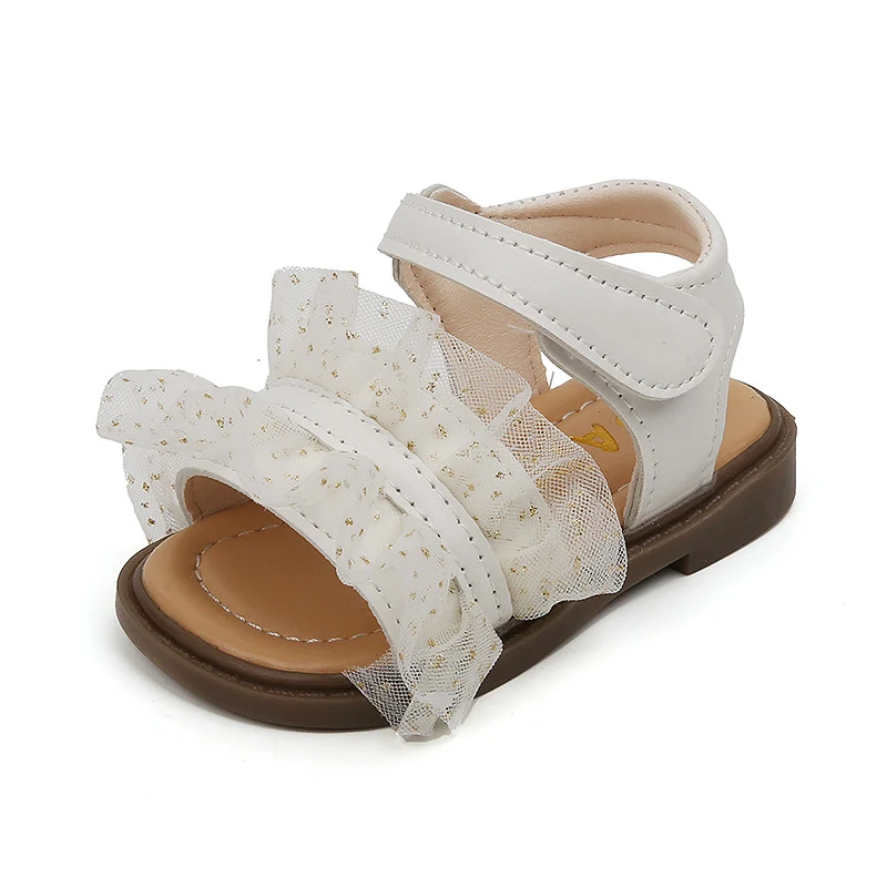 Girls Baby Shoes Soft Bottom Open Toe Non-slip Toddler. Comfortable and safe footwear for little girls, perfect for lear