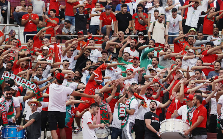 Morocco fans practice their chanting and singing at a special session at Lusail Sports Arena in Doha, Qatar, on November 15 2022. Picture: REUTERS/IBRAHEEM AL OMARI