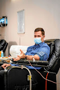 Jonathan Louw, blood service CEO and a Covid-19 survivor, is one of the first plasma donors. 