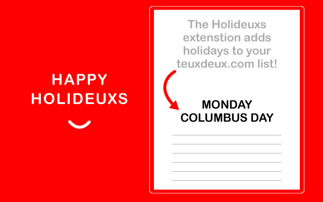 Holideuxs chrome extension