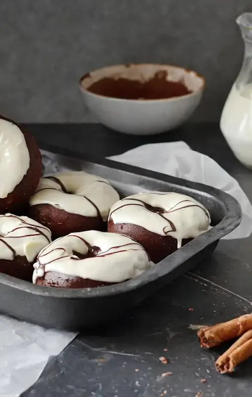 White Chocolate Glazed Brownie Doughnut