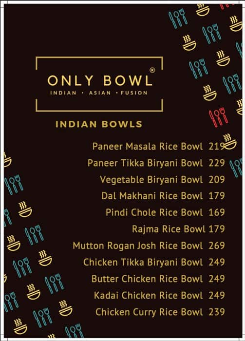 Only Bowl menu 