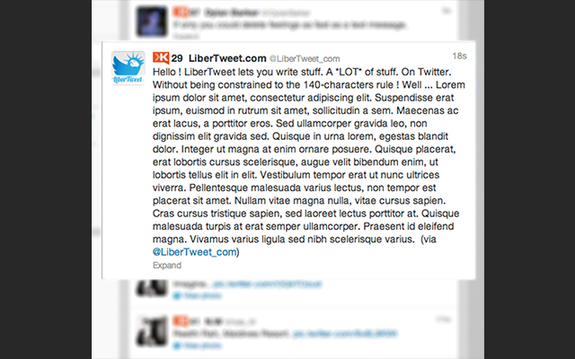 LiberTweet - Make Longer Tweets