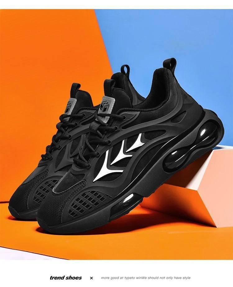 Herren Mesh Sneaker mit Luftkissen, Flexiblem Stretch-Material, Bequeme Casual Schuhe für Alltag und Freizeit, Atmungsaktiv