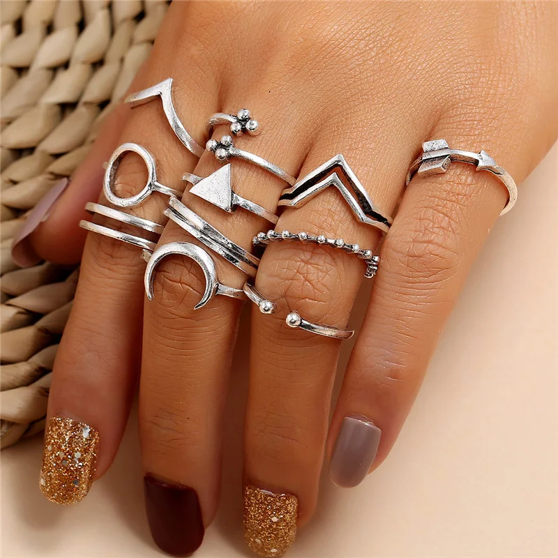 Title 12, Retro dames ringenset Gewrichtsringen Verstelba...