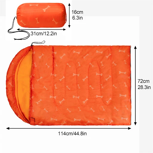 Dog Sleeping Bag Bone Pet Sleep Mat Outdoor Camping Warm Kennel Pad Dog Bed Blanket