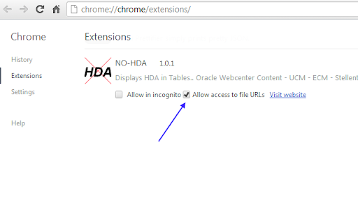 chrome://chrome/extensions/ Extensions HDA 