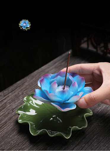 Title 2, Handmade Ceramic Creative Incense Holder Lotus ...