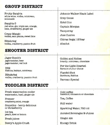 District 6 Pub Brewery & Kitchen menu 