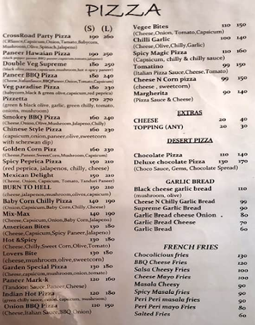 Crossroad Cafe menu 