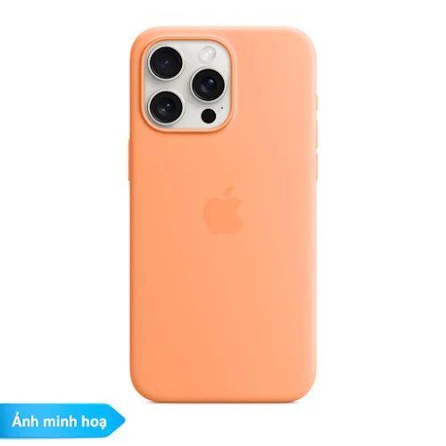 Ốp lưng Silicone Apple MagSafe iPhone 15 Pro Max - Orange Sorbet (MT1W3FE/A)