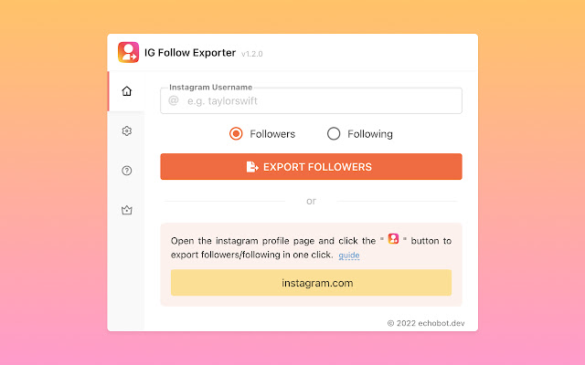 IGFollowExporter - Export Instagram Followers chrome extension