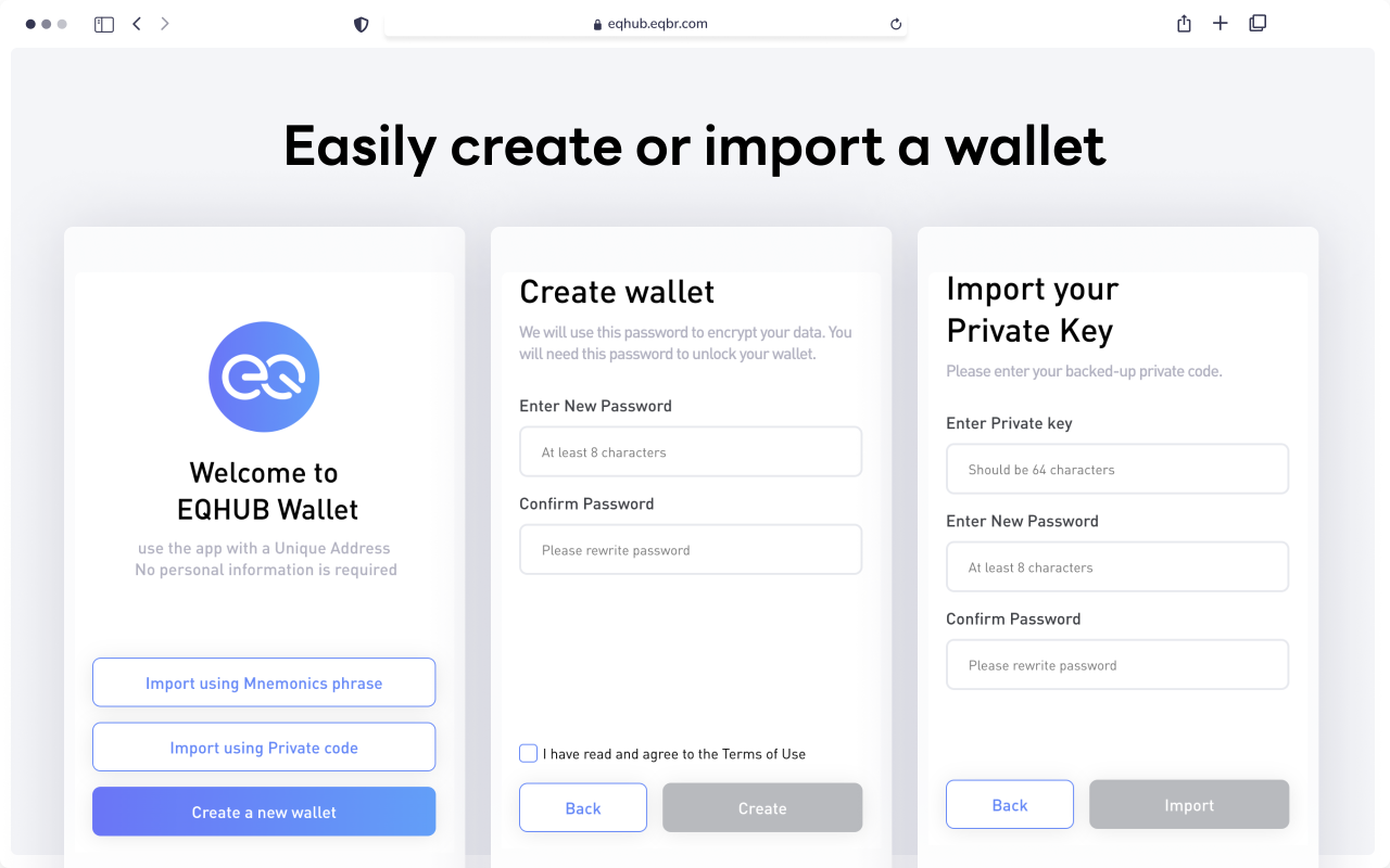 EQ Hub Wallet for Beta Preview image 4