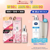 Combo Serum Dưỡng Sáng Mờ Thâm Và Kem Dưỡng Ẩm Ngày Đêm Pond's Bright Beauty 30G & (50G X 2)