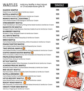 The Waffles Shop menu 