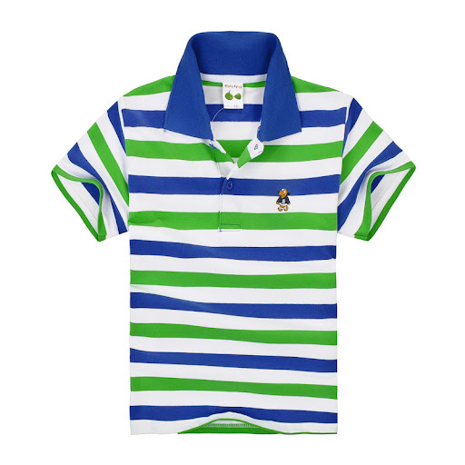 Title 30, CUHK Childrens T-shirt Cotton Striped Lapel Po...