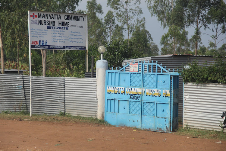 Manyatta community nursing home where the body of boda boda rider Bruno Onyango is kept.