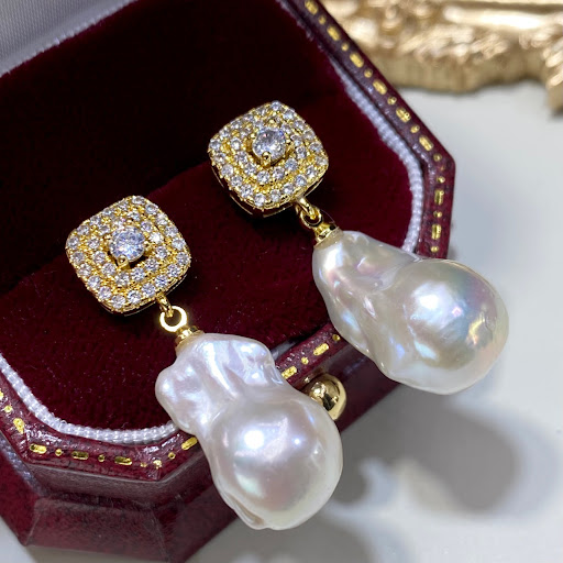 Title 3, New Natural Baroque Shaped Pearl Earrings offer...