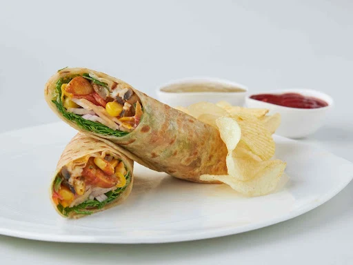 Mushroom, Cheese, Corn & Spinach Wrap