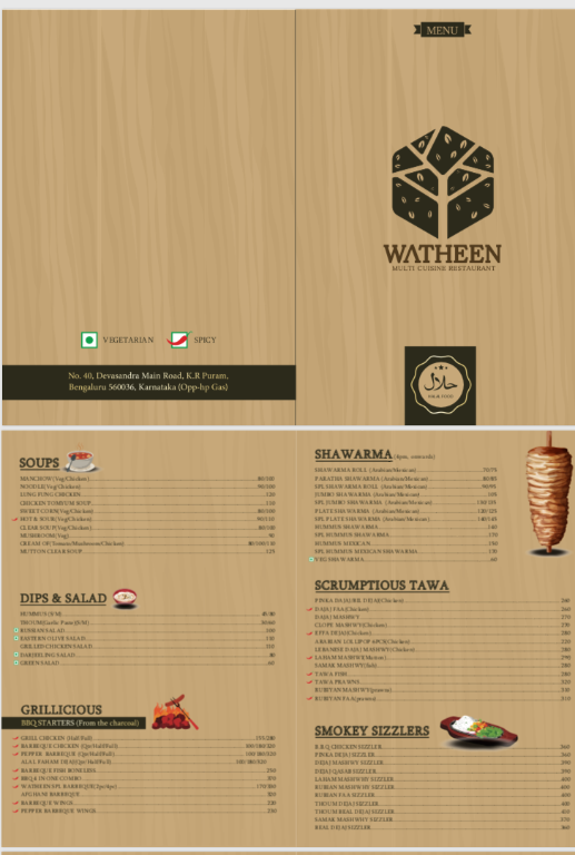 Watheen Multi Cuisine Restaurant menu 