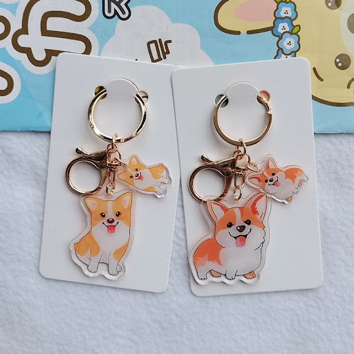 Title 4, Schattige cartoon Shiba Inu puppy sleutelhanger...