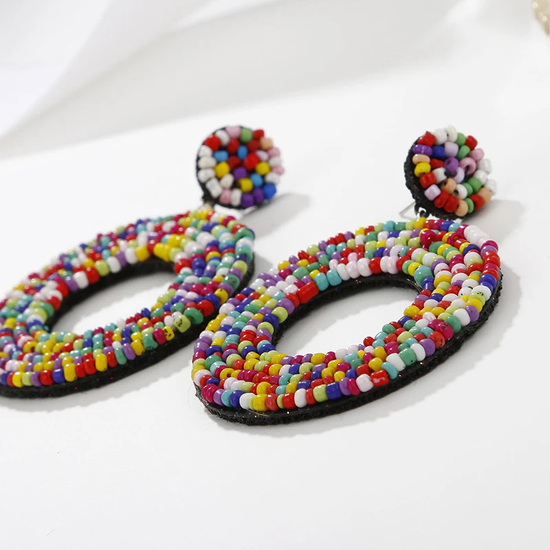 Title 11, Boucles doreilles à perles colorées rétro pour...