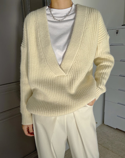 Title 17, Womens Temperament Big V-neck Pullover Sweater...