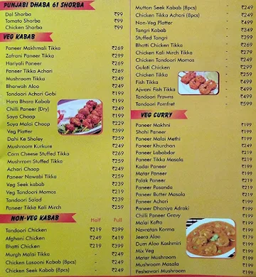 Punjabi Dhaba 61 menu 