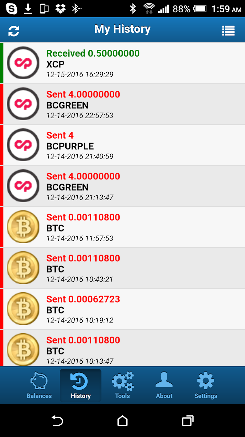 Commodity Wallet Screen 2