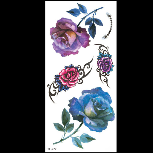 Title 4, Bian Flower Tattoo Sticker, Flower Tattoo, Love...