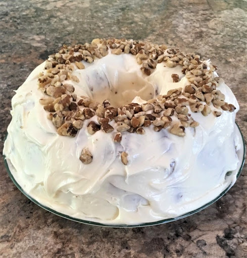 Carrot cake made for Civil Servant's Sunday dinner at Silver Lake Baptist Church, 5/5/19