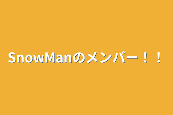 SnowManのメンバー！！