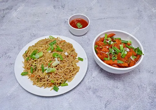 Veg Chowmein & Chilli Potato