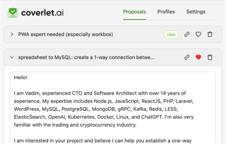 CoverLet: Upwork Winning Proposal Generator Preview image 0