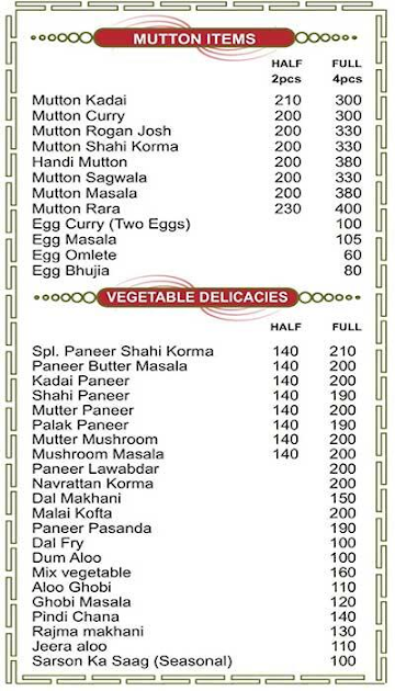 Anupam Restaurant menu 