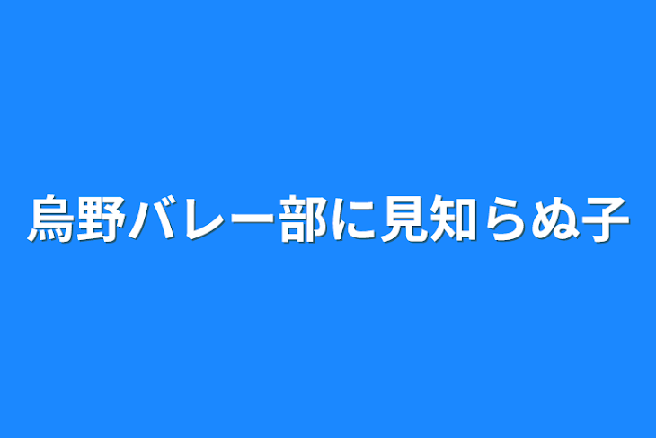 「烏野バレー部に見知らぬ子」のメインビジュアル