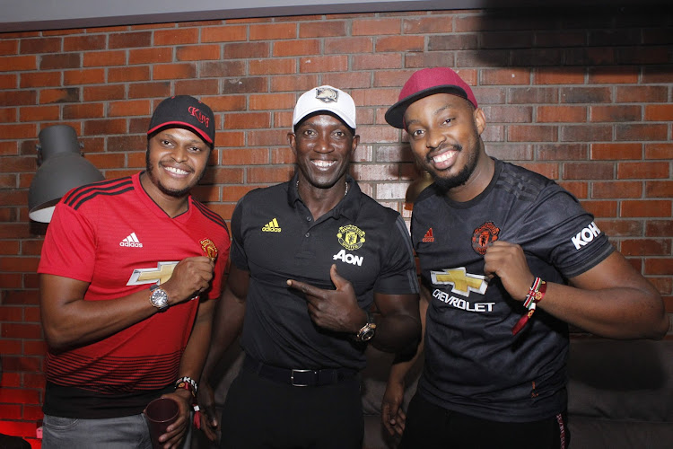 Pernodricardicar sales representative Samuel Kitheka, Manchester Unioted legend Dwight Yorke and Kevin Chomba